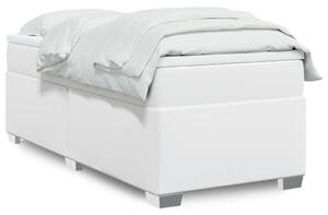 VidaXL Κρεβάτι Boxspring με Στρώμα Λευκό 100x200εκ.από Συνθετικό Δέρμα