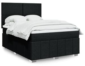 VidaXL Κρεβάτι Boxspring με Στρώμα Μαύρο 140x190 εκ. Υφασμάτινο