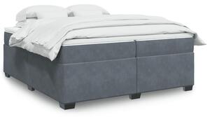 VidaXL Κρεβάτι Boxspring με Στρώμα Σκούρο Γκρι 200x200 εκ. Βελούδινο