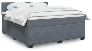 VidaXL Κρεβάτι Boxspring με Στρώμα Σκούρο Γκρι 180x200 εκ. Βελούδινο