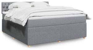 VidaXL Κρεβάτι Boxspring με Στρώμα Ανοιχτό Γκρι 180x200 εκ. Υφασμάτινο