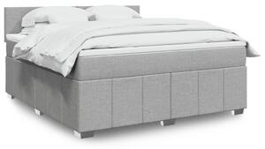 VidaXL Κρεβάτι Boxspring με Στρώμα Ανοιχτό Γκρι 180x200 εκ. Υφασμάτινο