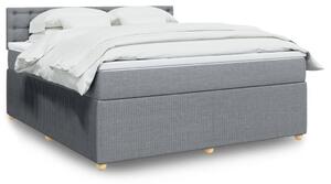 VidaXL Κρεβάτι Boxspring με Στρώμα Ανοιχτό Γκρι 180x200 εκ. Υφασμάτινο