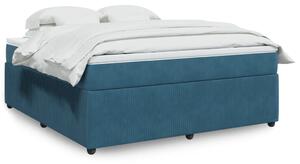 VidaXL Κρεβάτι Boxspring με Στρώμα Σκούρο Μπλε 180x200 εκ. Βελούδινο