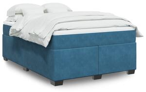 VidaXL Κρεβάτι Boxspring με Στρώμα Σκούρο Μπλε 160x200 εκ. Βελούδινο