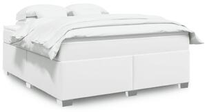 VidaXL Κρεβάτι Boxspring με Στρώμα Λευκό 180x200 εκ. Συνθετικό Δέρμα