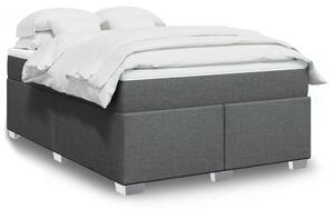 VidaXL Κρεβάτι Boxspring με Στρώμα Σκούρο Γκρι 160x200 εκ Υφασμάτινο