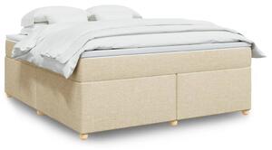 VidaXL Κρεβάτι Boxspring με Στρώμα Κρεμ 180x200 εκ. Υφασμάτινο