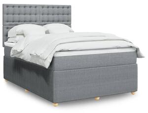 VidaXL Κρεβάτι Boxspring με Στρώμα Ανοιχτό Γκρι 140x190 εκ. Υφασμάτινο