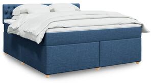 VidaXL Κρεβάτι Boxspring με Στρώμα Μπλε 180x200 εκ. Υφασμάτινο