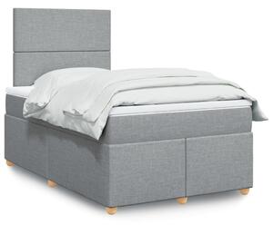 VidaXL Κρεβάτι Boxspring με Στρώμα Ανοιχτό Γκρι 120x190 εκ. Υφασμάτινο