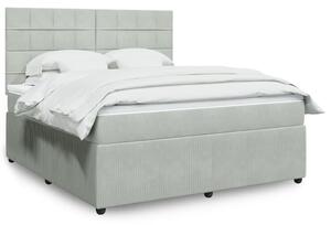 VidaXL Κρεβάτι Boxspring με Στρώμα Ανοιχτό Γκρι 180x200 εκ. Βελούδινο