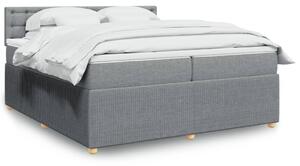 VidaXL Κρεβάτι Boxspring με Στρώμα Ανοιχτό Γκρι 200x200 εκ. Υφασμάτινο