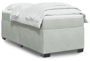 VidaXL Κρεβάτι Boxspring με Στρώμα Ανοιχτό Γκρι 90x200 εκ. Βελούδινο