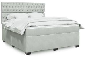 VidaXL Κρεβάτι Boxspring με Στρώμα Ανοιχτό Γκρι 180x200 εκ. Βελούδινο