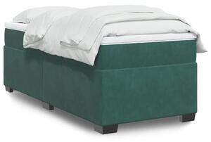 VidaXL Κρεβάτι Boxspring με Στρώμα Σκούρο Πράσινο 90x200 εκ. Βελούδινο