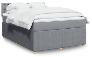 VidaXL Κρεβάτι Boxspring με Στρώμα Ανοιχτό Γκρι 140x200 εκ. Υφασμάτινο