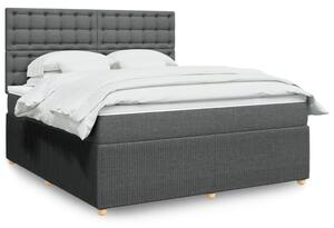 VidaXL Κρεβάτι Boxspring με Στρώμα Σκούρο Γκρι 180x200 εκ Υφασμάτιν