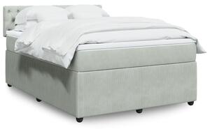 VidaXL Κρεβάτι Boxspring με Στρώμα Ανοιχτό Γκρι 160x200 εκ. Βελούδινο