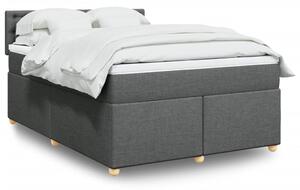 VidaXL Κρεβάτι Boxspring με Στρώμα Σκούρο Γκρι 140x200 εκ Υφασμάτινο