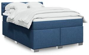 VidaXL Κρεβάτι Boxspring με Στρώμα Μπλε 140x200 εκ. Υφασμάτινο