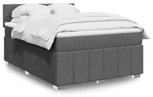 VidaXL Κρεβάτι Boxspring με Στρώμα Σκούρο Γκρι 140x200 εκ Υφασμάτινο