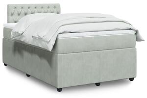 VidaXL Κρεβάτι Boxspring με Στρώμα Ανοιχτό Γκρι 120x190 εκ. Βελούδινο