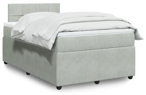 VidaXL Κρεβάτι Boxspring με Στρώμα Ανοιχτό Γκρι 120x190 εκ. Βελούδινο