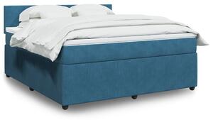 VidaXL Κρεβάτι Boxspring με Στρώμα Μπλε 180x200 εκ. Βελούδινο