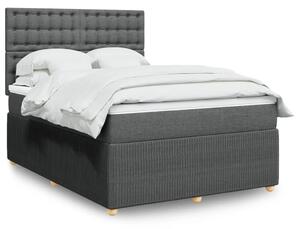 VidaXL Κρεβάτι Boxspring με Στρώμα Σκούρο Γκρι 140x200 εκ Υφασμάτινο