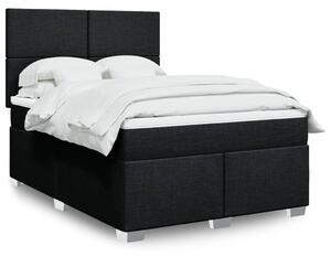 VidaXL Κρεβάτι Boxspring με Στρώμα Μαύρο 140x200 εκ. Υφασμάτινο