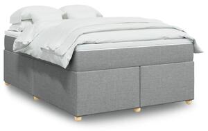 VidaXL Κρεβάτι Boxspring με Στρώμα Ανοιχτό Γκρι 140x190 εκ. Υφασμάτινο