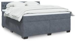 VidaXL Κρεβάτι Boxspring με Στρώμα Σκούρο Γκρι 180x200 εκ. Βελούδινο