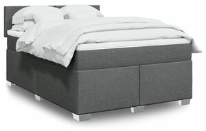 VidaXL Κρεβάτι Boxspring με Στρώμα Σκούρο Γκρι 140x200 εκ Υφασμάτινο