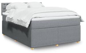 VidaXL Κρεβάτι Boxspring με Στρώμα Ανοιχτό Γκρι 140x190 εκ. Υφασμάτινο