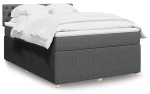 VidaXL Κρεβάτι Boxspring με Στρώμα Σκούρο Γκρι 140x190 εκ. Υφασμάτινο