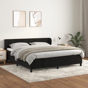 VidaXL Κρεβάτι Boxspring με Στρώμα Μαύρο 180x200 εκ. Βελούδινο