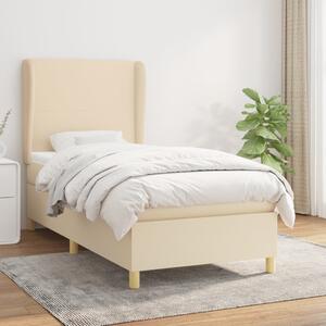 VidaXL Κρεβάτι Boxspring με Στρώμα Κρεμ 100 x 200 εκ. Υφασμάτινο