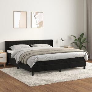 VidaXL Κρεβάτι Boxspring με Στρώμα Μαύρο 180x200 εκ. Βελούδινο