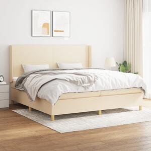 VidaXL Κρεβάτι Boxspring με Στρώμα Κρεμ 200x200 εκ. Υφασμάτινο