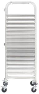 VidaXL Τρόλεϊ Μεταφοράς για 16 Δίσκους 38x55x163 εκ. Ανοξείδωτο Ατσάλι