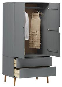 VidaXL Ντουλάπα MOLDE Γκρι 90x55x175 εκ. από Μασίφ Ξύλο Πεύκου