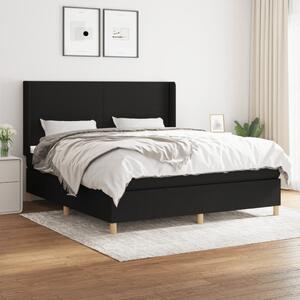 VidaXL Κρεβάτι Boxspring με Στρώμα Μαύρο 160x200 εκ. Υφασμάτινο