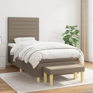 VidaXL Κρεβάτι Boxspring με Στρώμα Taupe 90x200 εκ. Υφασμάτινο