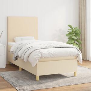 VidaXL Κρεβάτι Boxspring με Στρώμα Κρεμ 100 x 200 εκ. Υφασμάτινο