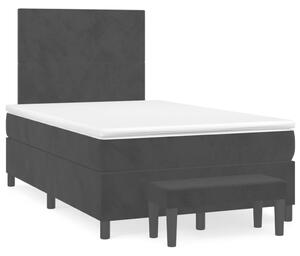 VidaXL Κρεβάτι Boxspring με Στρώμα Μαύρο 120x190 εκ. Βελούδινο