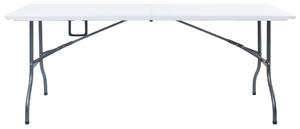VidaXL Τραπέζι Κήπου Πτυσσόμενο Λευκό 180 x 72 x 72 εκ. από HDPE