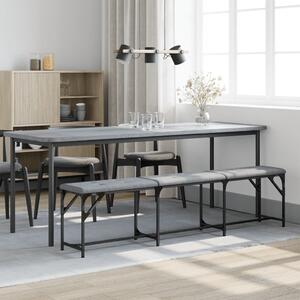 VidaXL Πάγκος Τραπεζαρίας Ανοιχτό Γκρι 186x32x45 εκ. Ατσάλι / Ύφασμα
