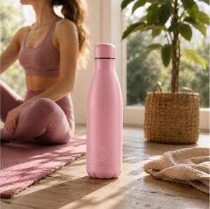 Mπουκάλι Θερμός Chilly's με χωρητικότητα 750ml και διατήρηση θερμοκρασίας 12h ζεστό / 24h κρύο - Pastel Pink