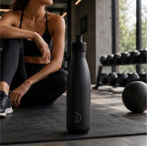 Μπουκάλι Θερμός Original Sports Chilly's με χωρητικότητα 750ml και διατήρηση θερμοκρασίας 24h κρύο - All Black